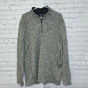 Eddie Bauer Men's Heathered Gray Quarter Zip-Up Sweater Size XXL